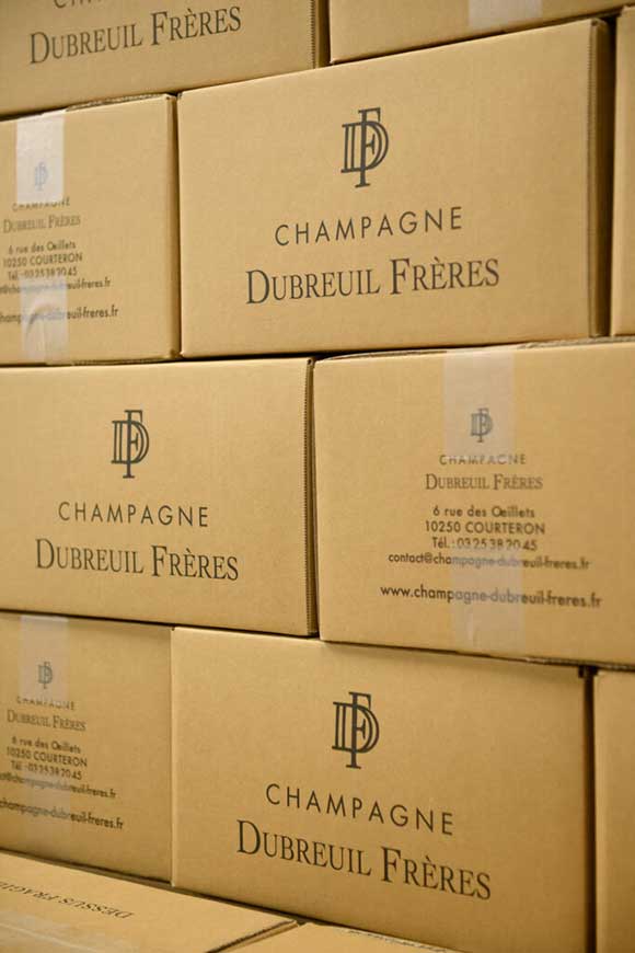 Domaine viticole de 8 hectares, champagne Dubreuil Frères, vente directe de champagne pinot noir et chardonnay circuit des cadoles à Courteron